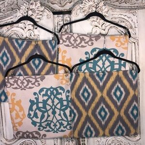 Euphoria Bundle of 4 Throw Pillow Covers Gray, Yellow, and Turquoise